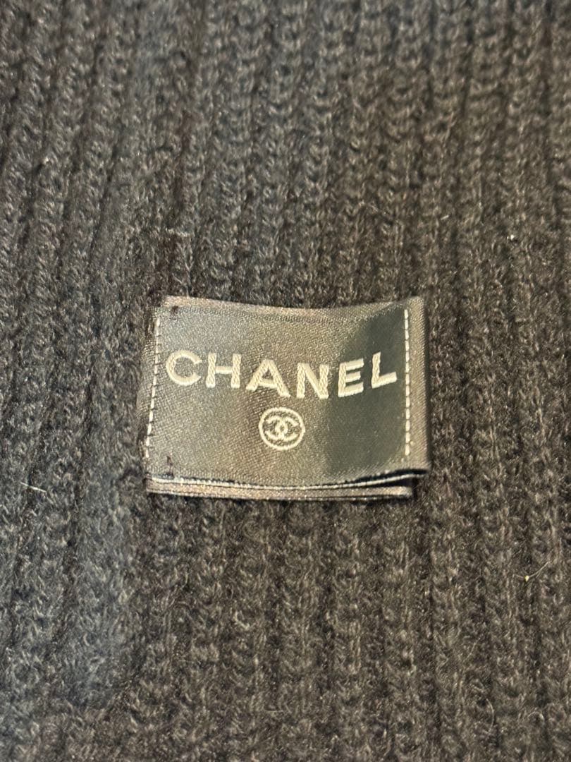 6日迄最終セール　CHANEL スパンコール カシミア ビーニー ニット帽