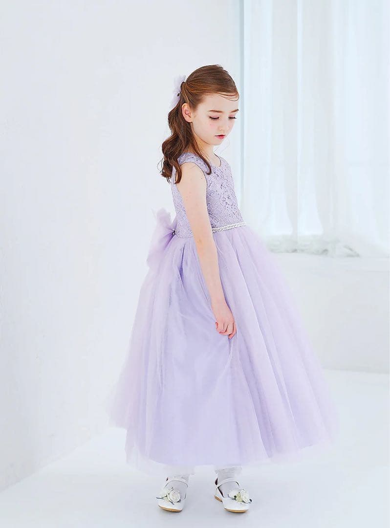 あいこ　ドレスコ　バイオレットケミカルレースロングドレス　140