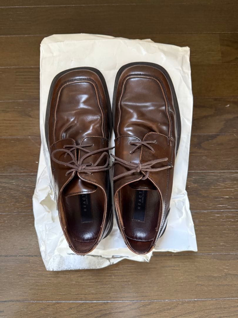 レザーシューズ スクエアトゥ ブラウン サイズ8