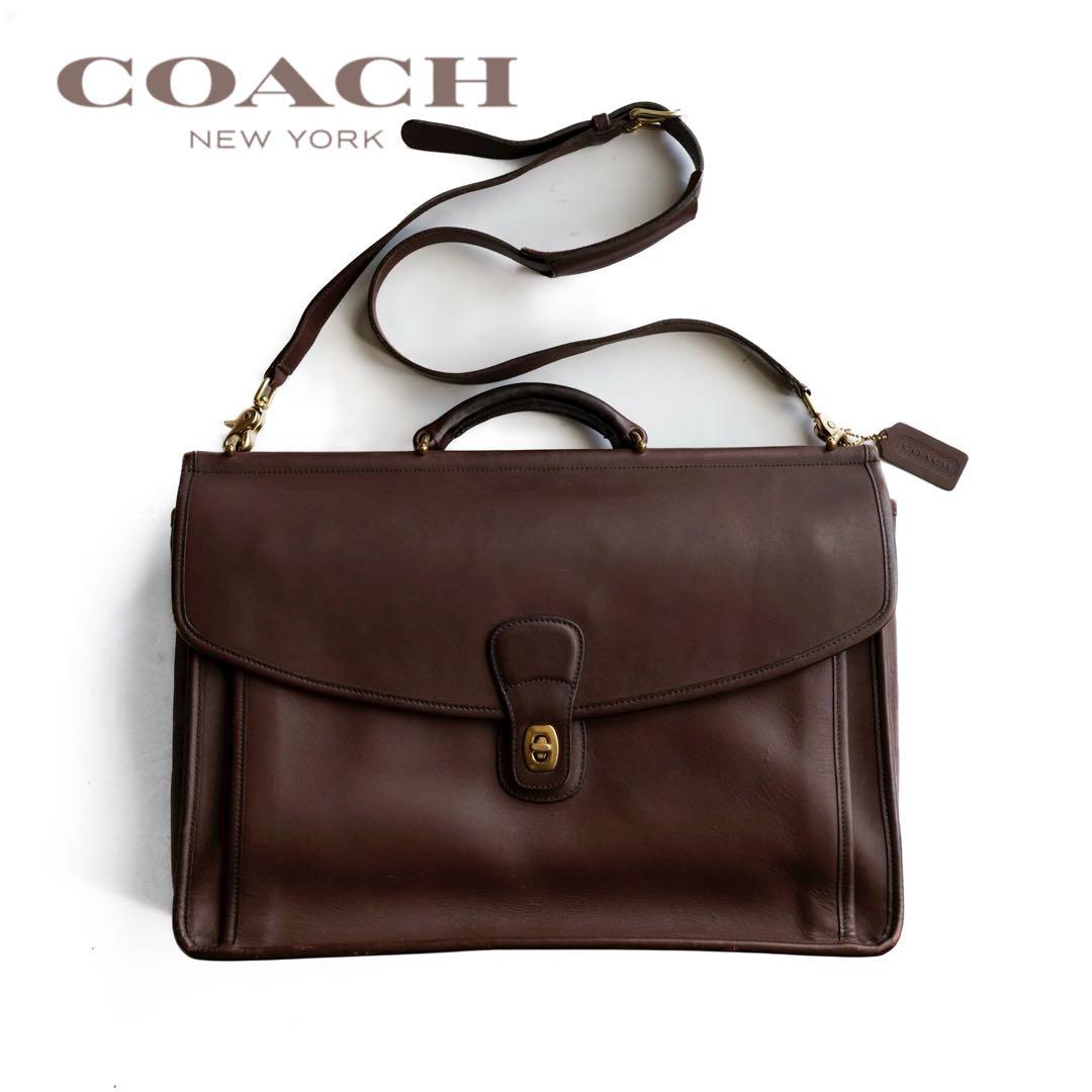 バッグ COACH 5266 Leather Satchel Shoulder Bag