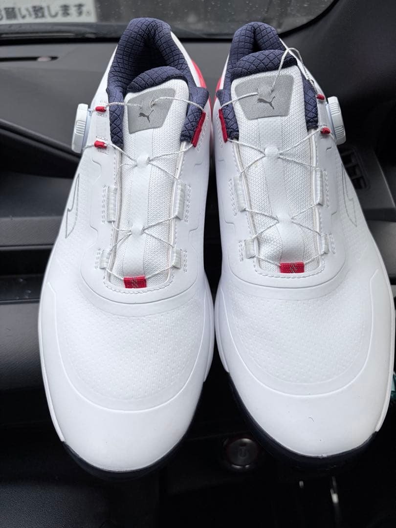 Puma ゴルフシューズ ホワイト/レッド 27.5cm