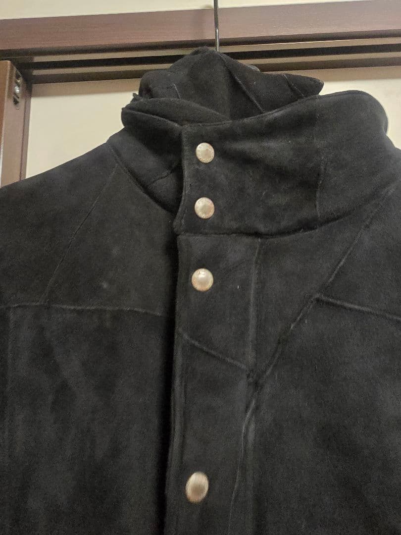 glamb リアルムートン モッズコート ブラック