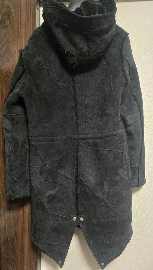 glamb リアルムートン モッズコート ブラック