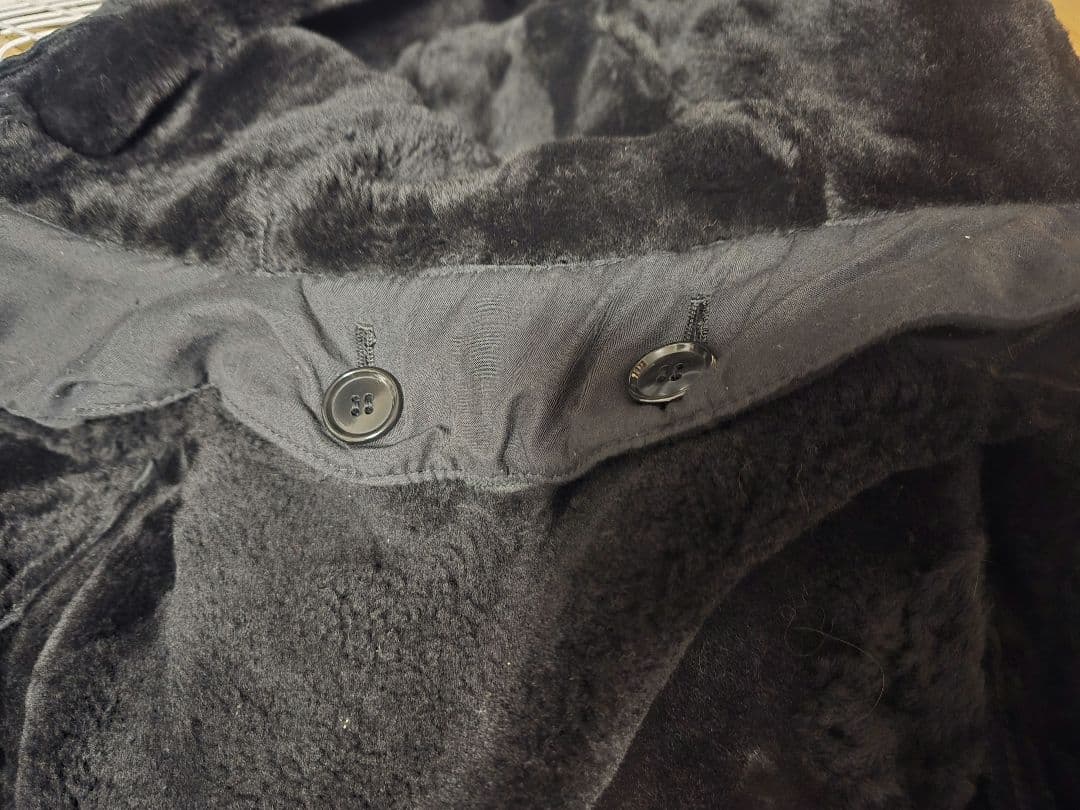 glamb リアルムートン モッズコート ブラック