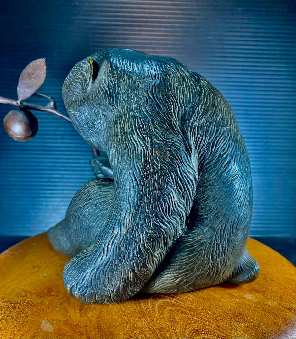 ブロンズ 猿 置物 銅製 時代 2.6kg 高さ 15cm