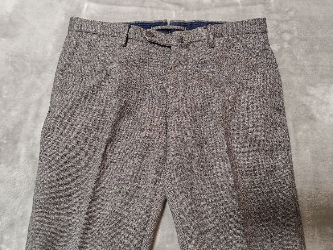 INCOTEX スラックス ツイード風 グレー 46 スリムフィット 秋冬