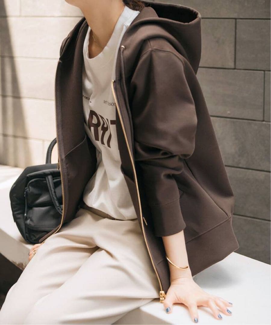 SpickandSpanストレッチジップフードパーカー