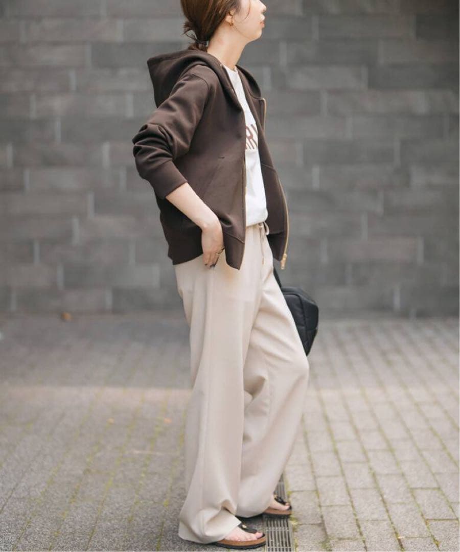 SpickandSpanストレッチジップフードパーカー