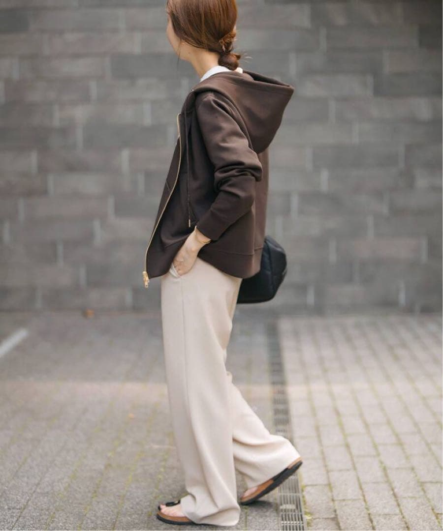 SpickandSpanストレッチジップフードパーカー