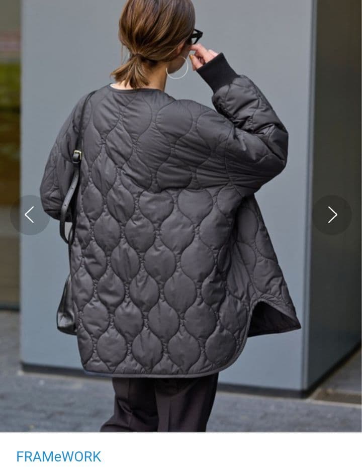 FRAMeWORK　キルティング2WAYテントブルゾン　ブラック