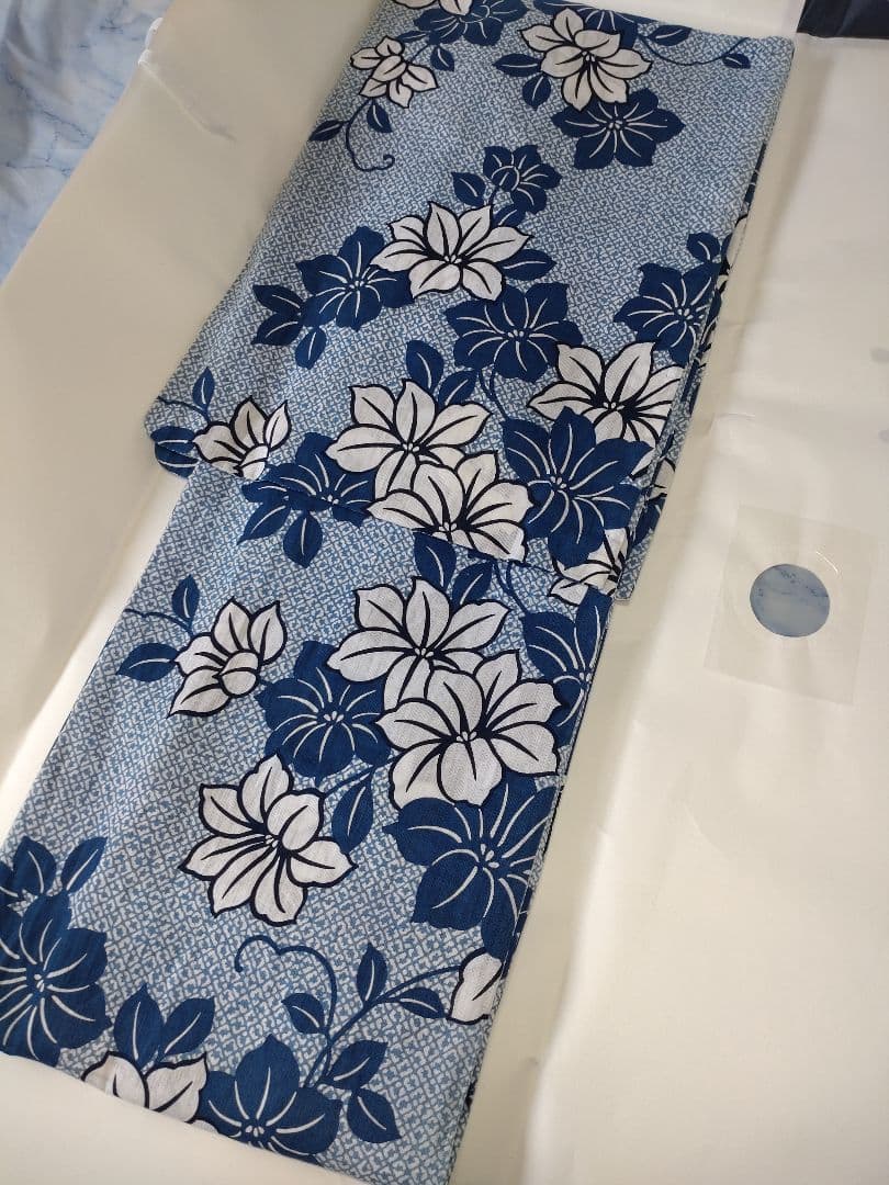 新品未使用　浴衣　つやび雅姫　有松鳴海絞り調　藍捺染　ブルー　50,600円