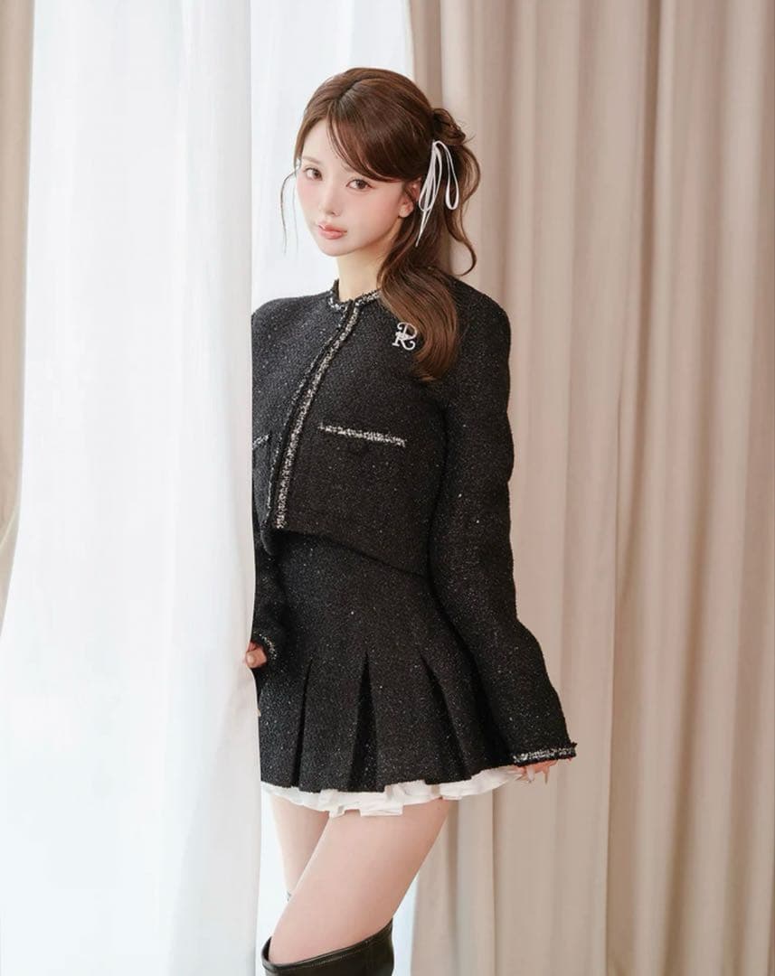 【即日発送】ダーリッチ　スパンコールツイードスカート