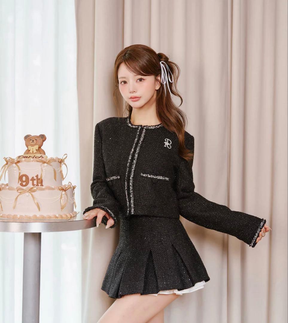 【即日発送】ダーリッチ　スパンコールツイードスカート