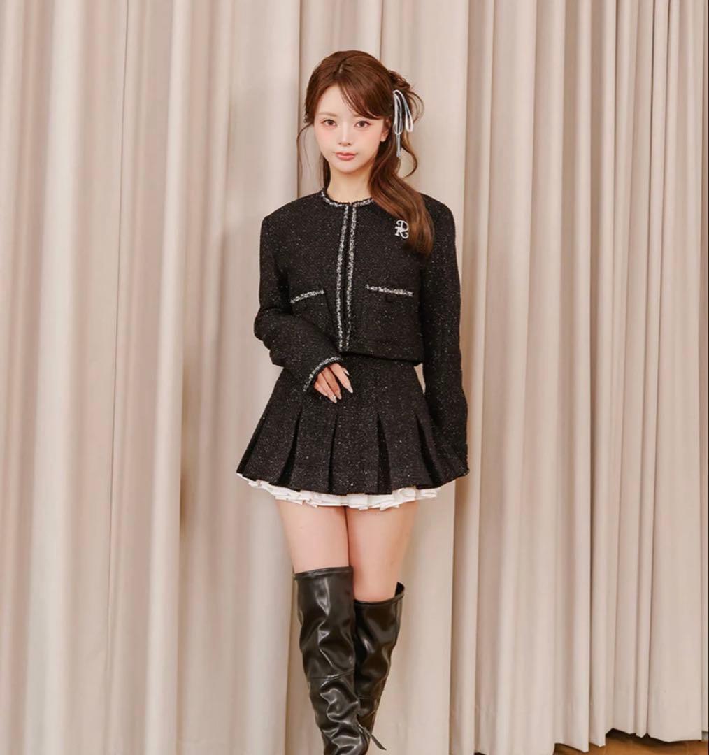 【即日発送】ダーリッチ　スパンコールツイードスカート