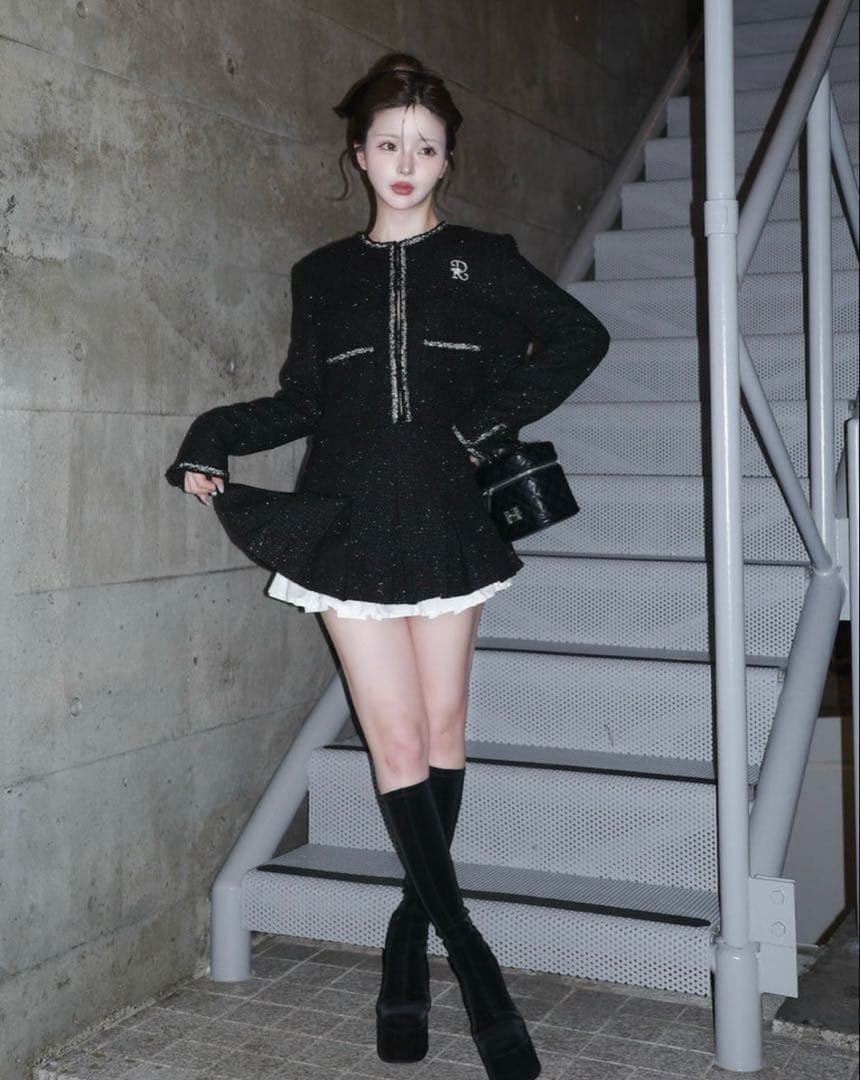 【即日発送】ダーリッチ　スパンコールツイードスカート