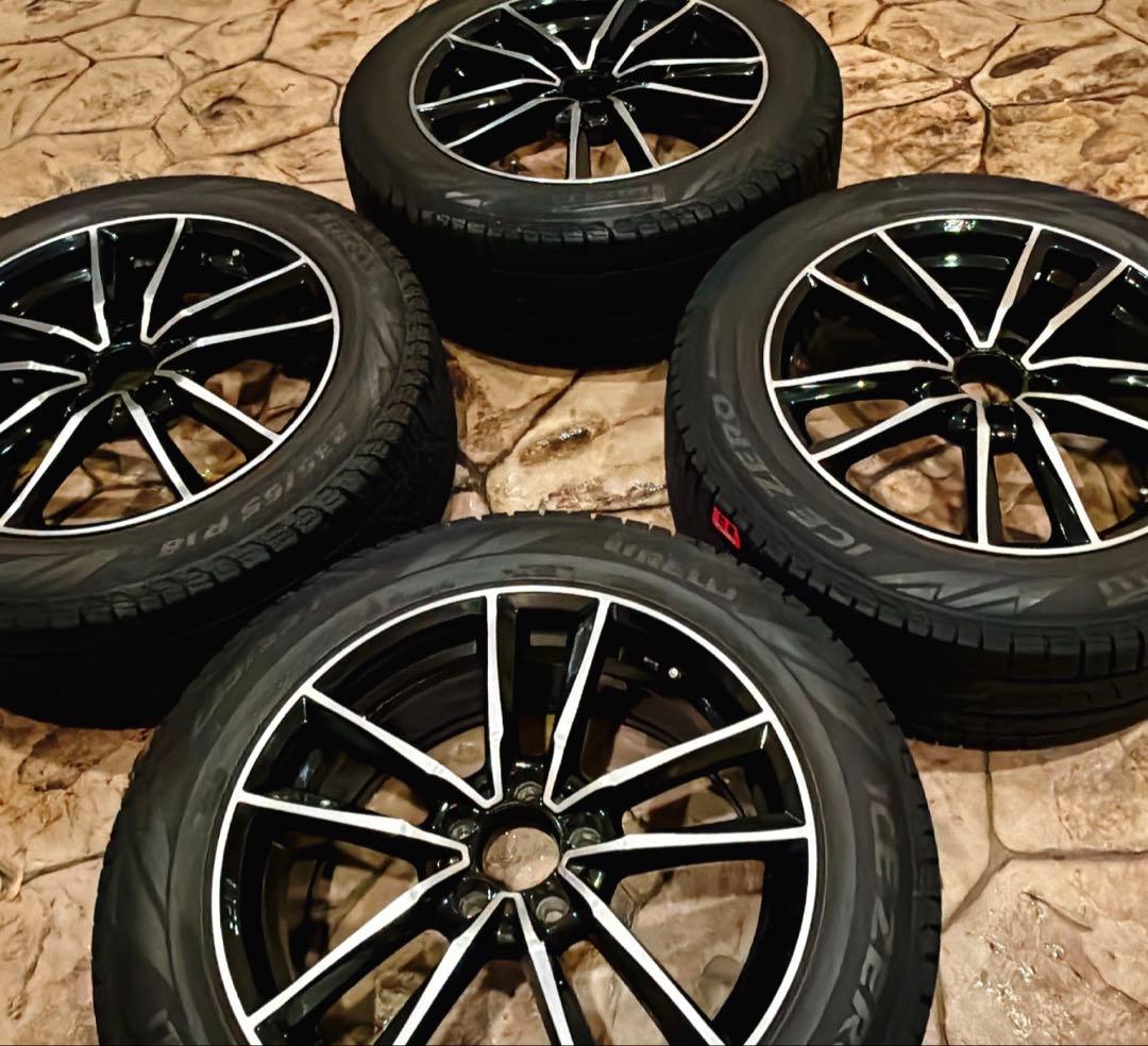 235/55R18 スタッドレスタイヤホイールセット 左後1本