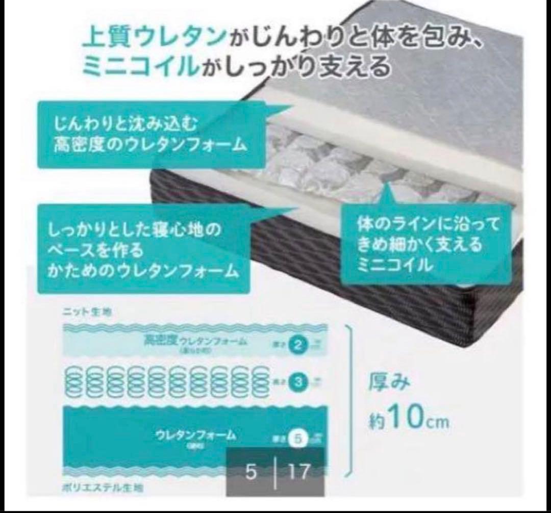 ニトリ　マットレス　ウレタンとミニコイルで支える体圧分散敷布団　シングル