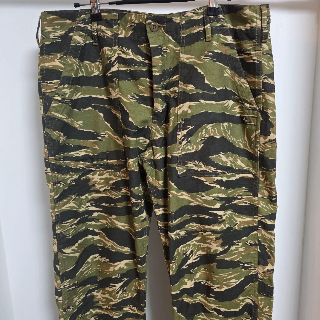 美品 フェローズ 36 タイガーカモ ベイカーパンツ カーゴパンツ 軍 迷彩