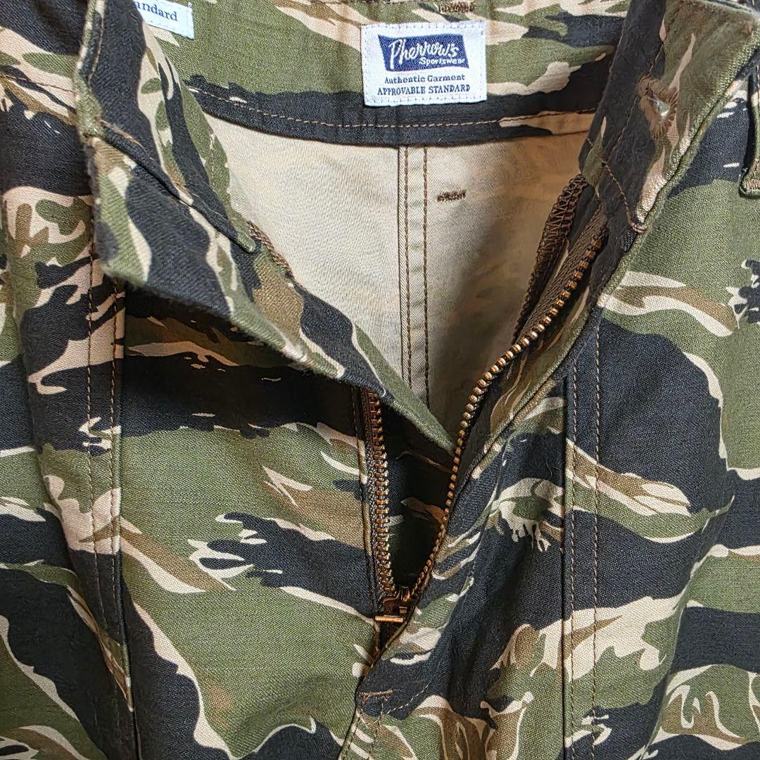 美品 フェローズ 36 タイガーカモ ベイカーパンツ カーゴパンツ 軍 迷彩