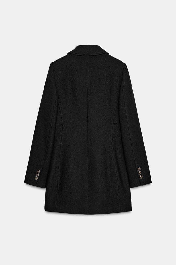 ZARA ウール混紡ショート丈ダブルブレストコート S