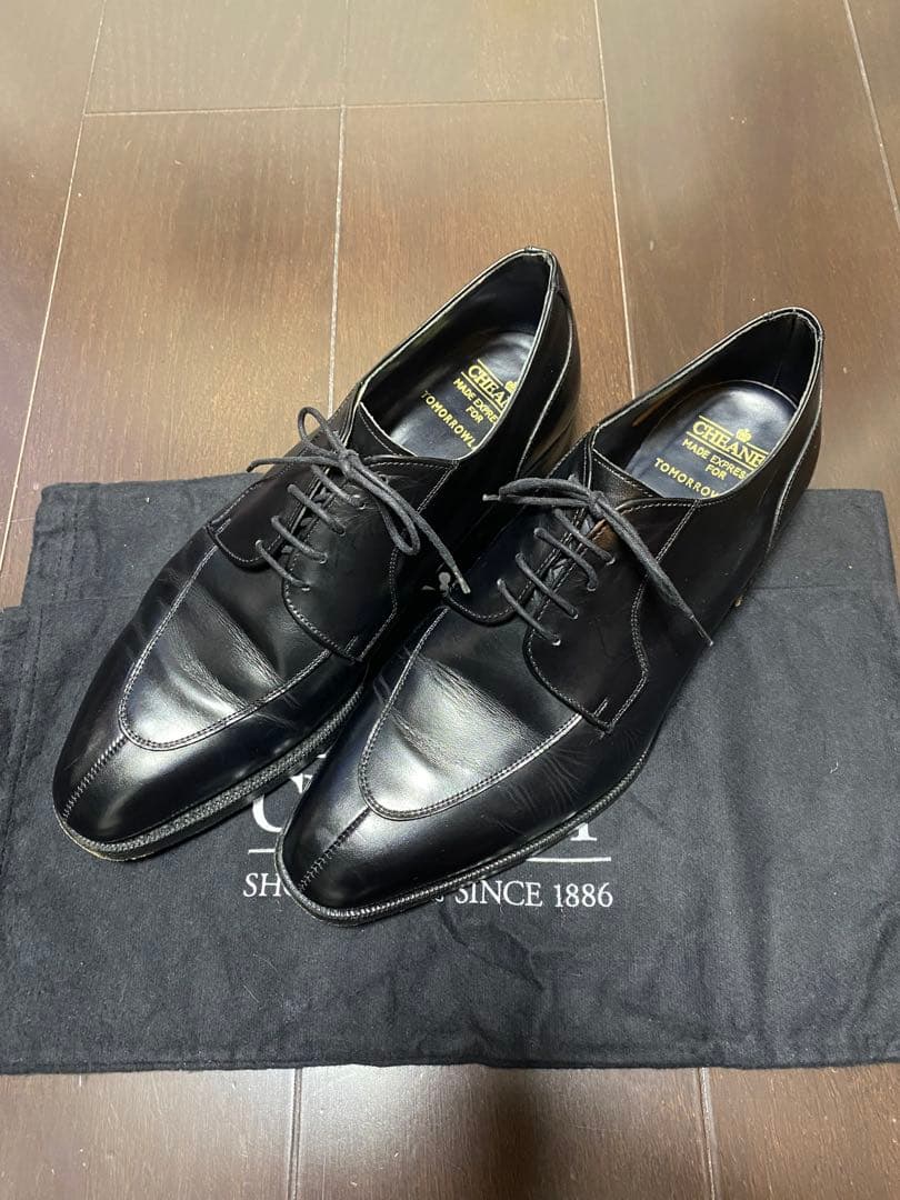 CHEANEY×TOMORROWLAND UK8 ブラックレザー ドレスシューズ