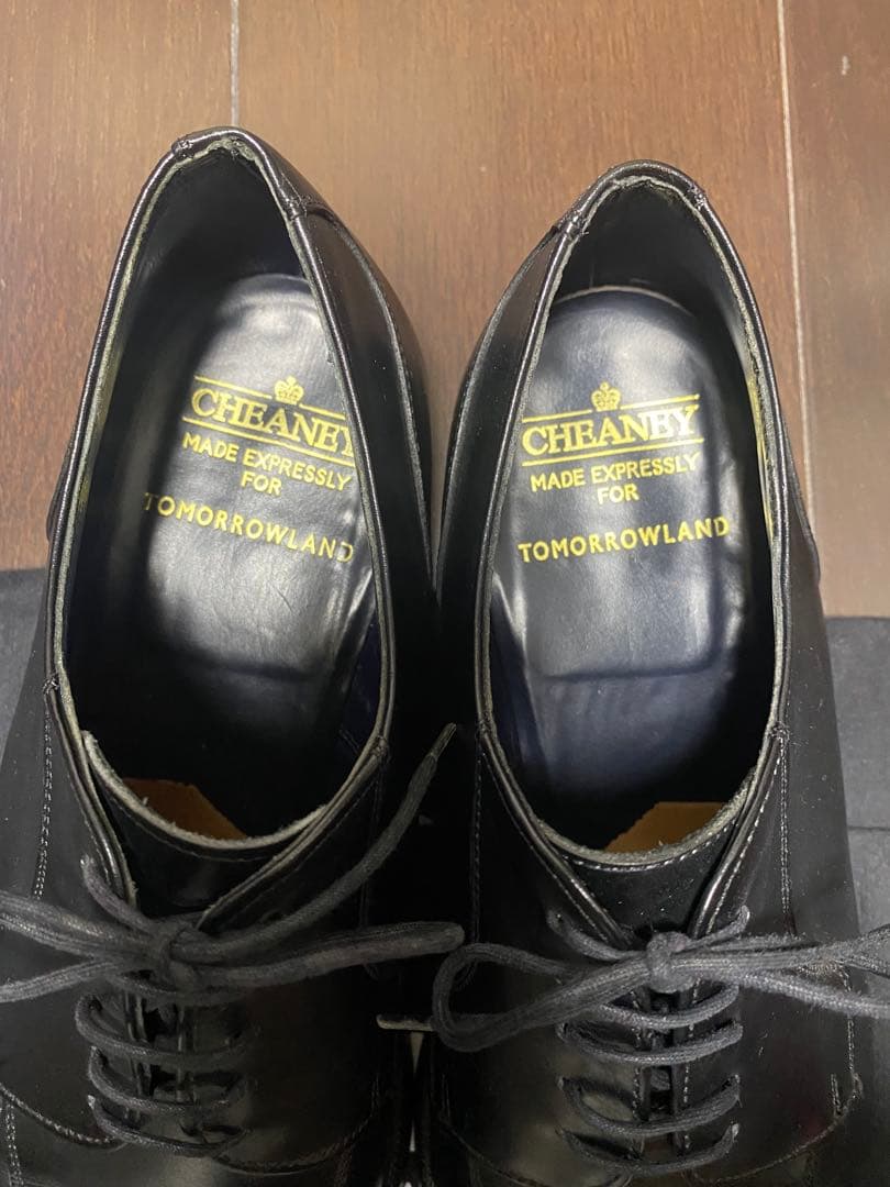 CHEANEY×TOMORROWLAND UK8 ブラックレザー ドレスシューズ