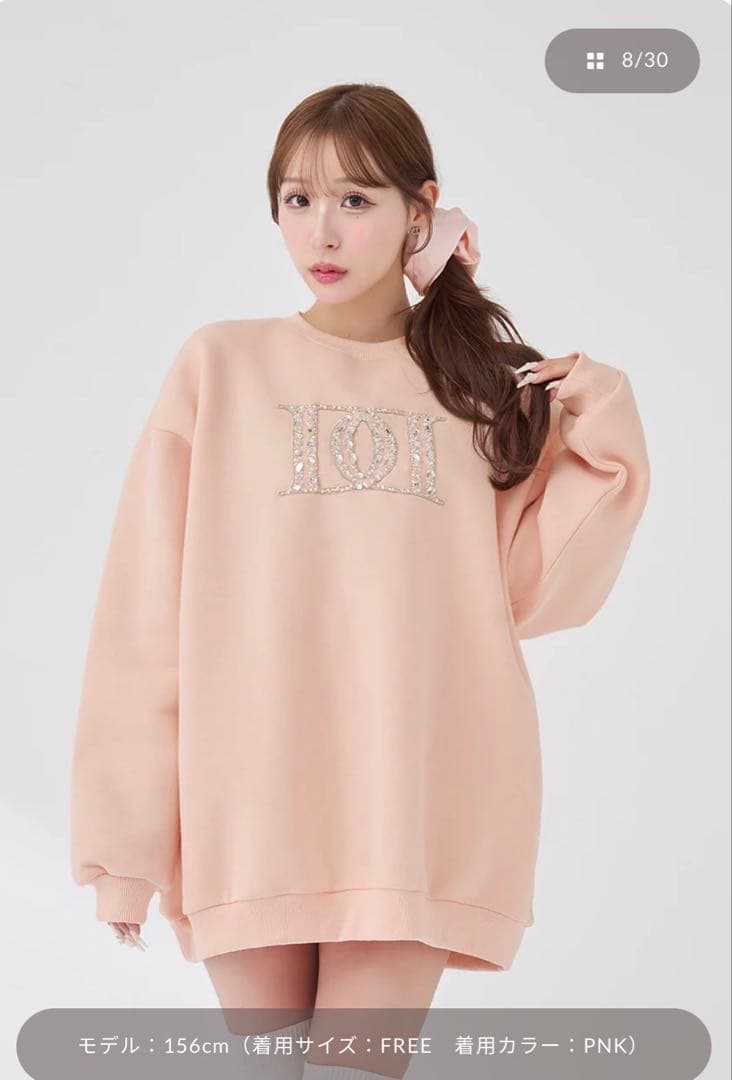 【ダーリッチ】DDロゴビジュースウェットプルオーバー　ピンク　pink