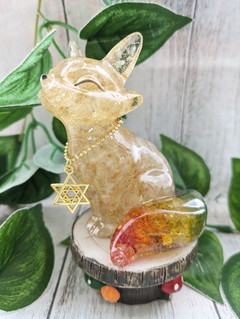 【睦月】レインボーオーラ水晶の魔法のステッキ形オルゴナイト☆他３点