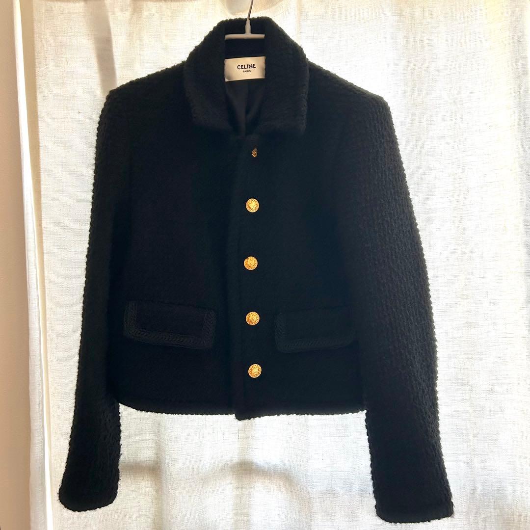 引越しの為値下げしますCELINE ツイードジャケット　ブラック　38