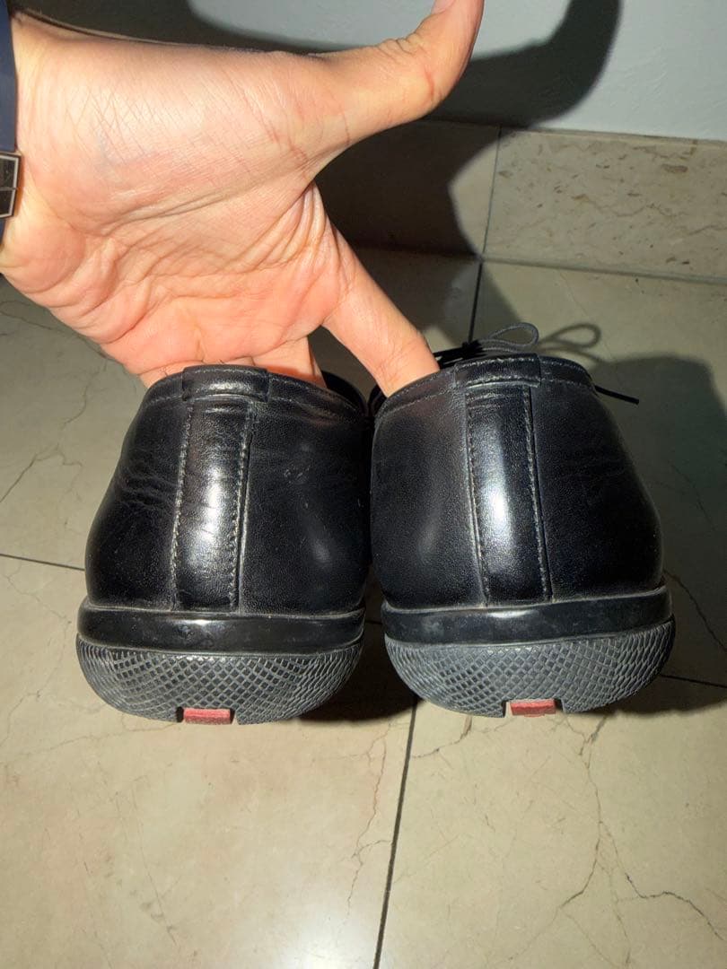 プラダ　ブラックレザードレスシューズ　7 1/2