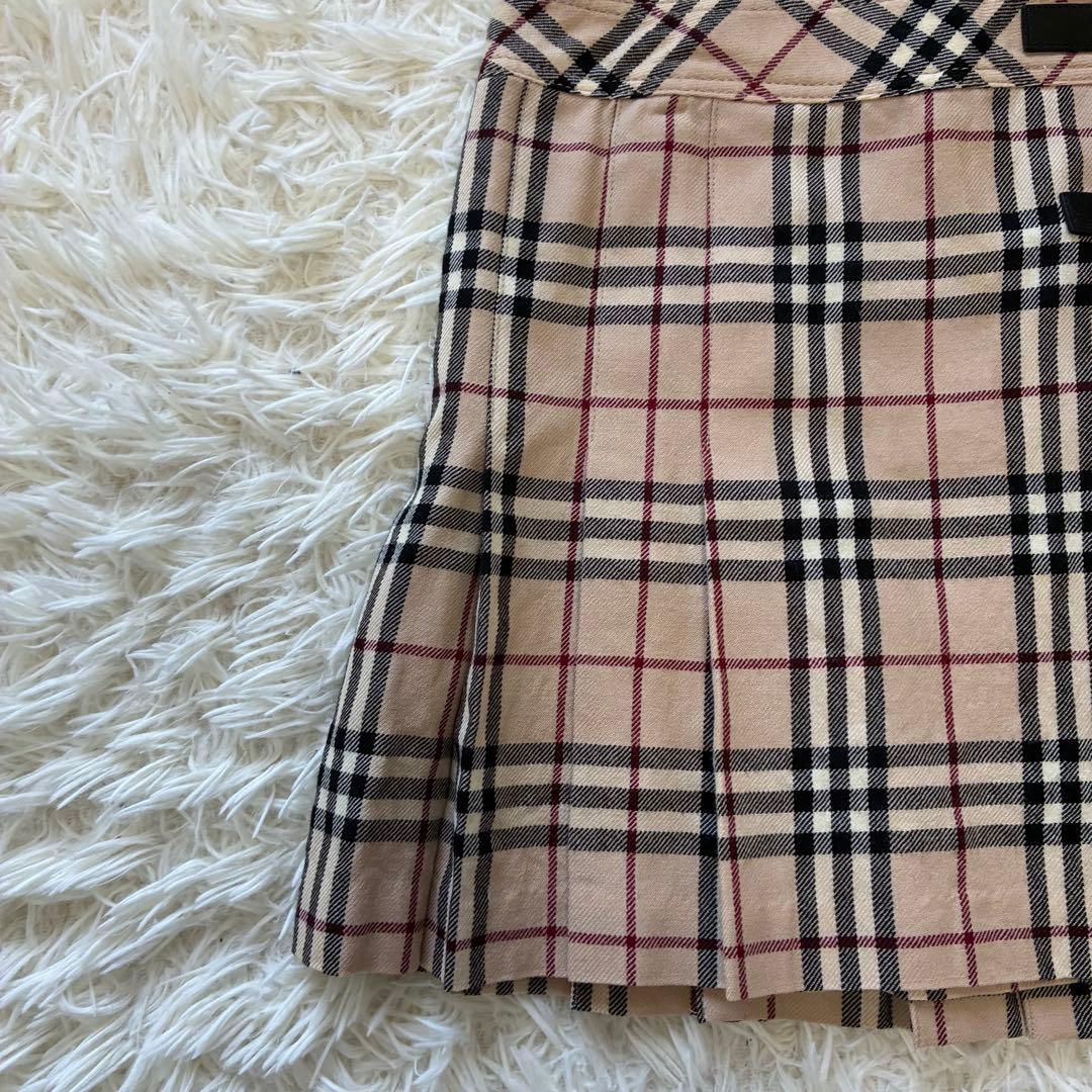 バーバリーブルーレーベル　ミニスカート　Sサイズ　プリーツ　ノバチェック　Y2K