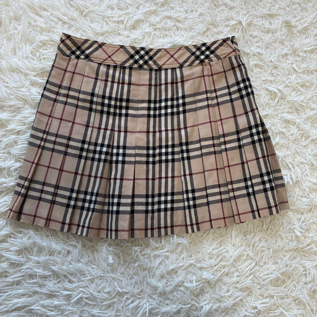バーバリーブルーレーベル　ミニスカート　Sサイズ　プリーツ　ノバチェック　Y2K