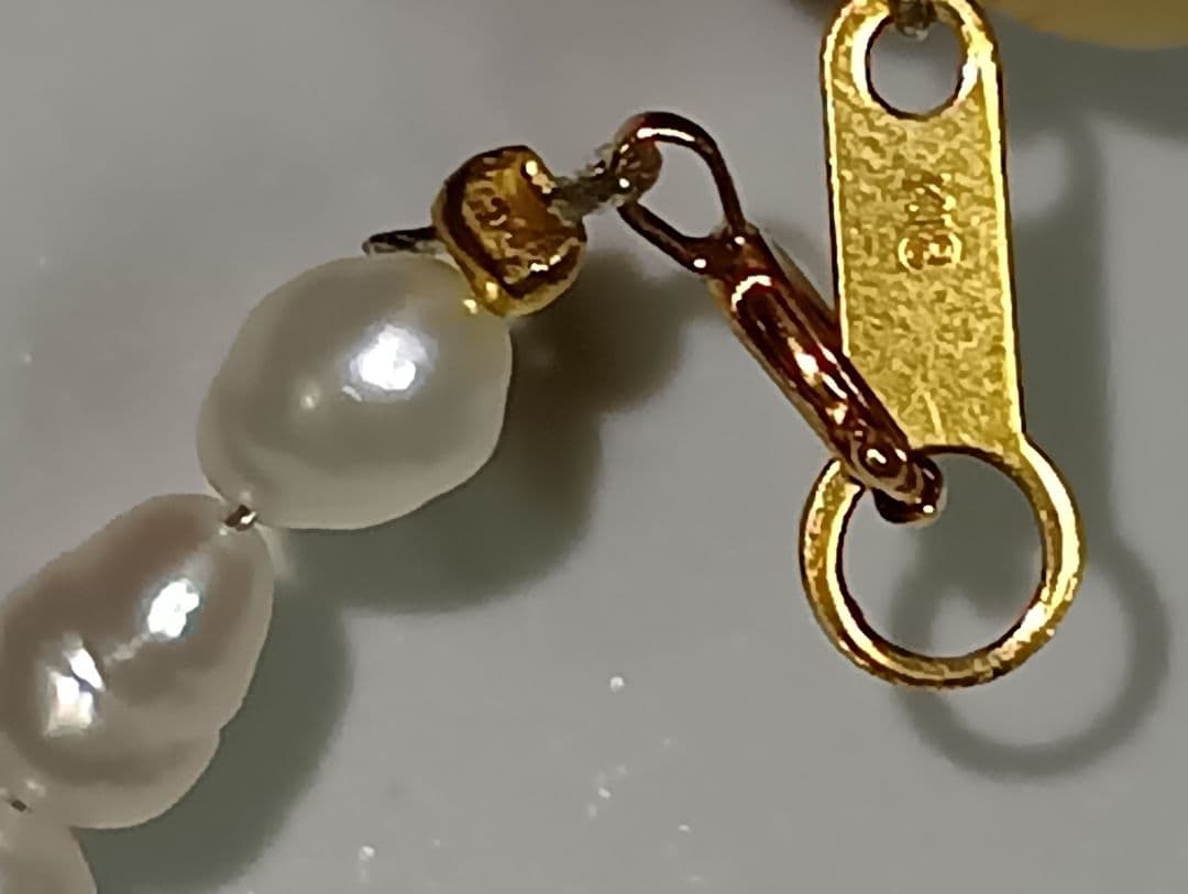 未使用に近い♥3連ベビービーズパールと淡水パールなど5本の内K18が4本✨️