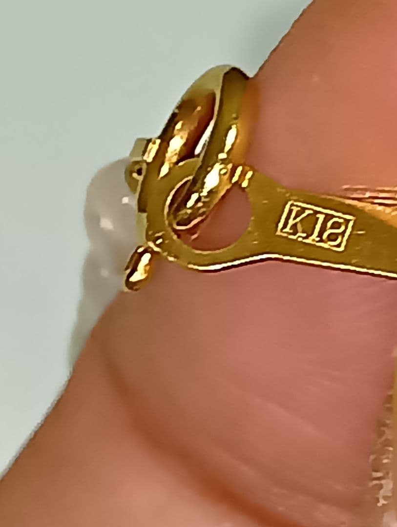 未使用に近い♥3連ベビービーズパールと淡水パールなど5本の内K18が4本✨️