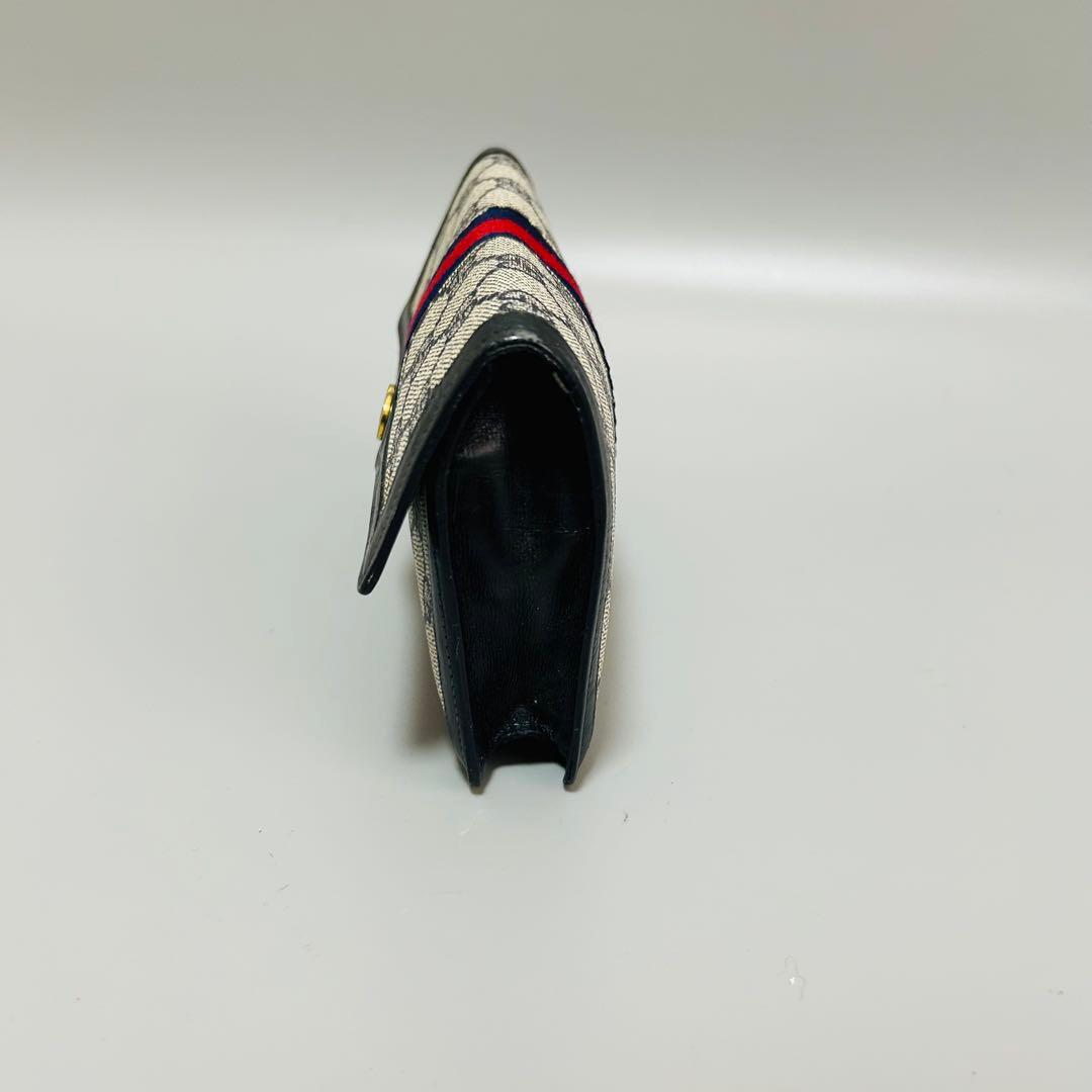 GUCCIグッチ GG柄 シェリーライン PVC×レザー クラッチバッグ ポーチ