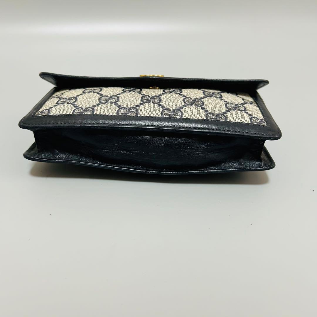 GUCCIグッチ GG柄 シェリーライン PVC×レザー クラッチバッグ ポーチ