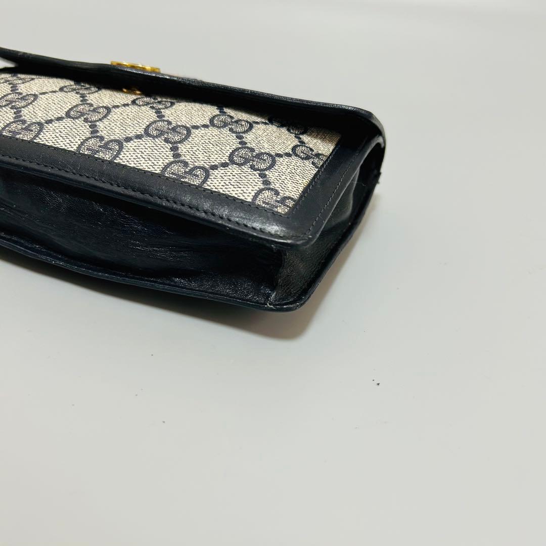 GUCCIグッチ GG柄 シェリーライン PVC×レザー クラッチバッグ ポーチ