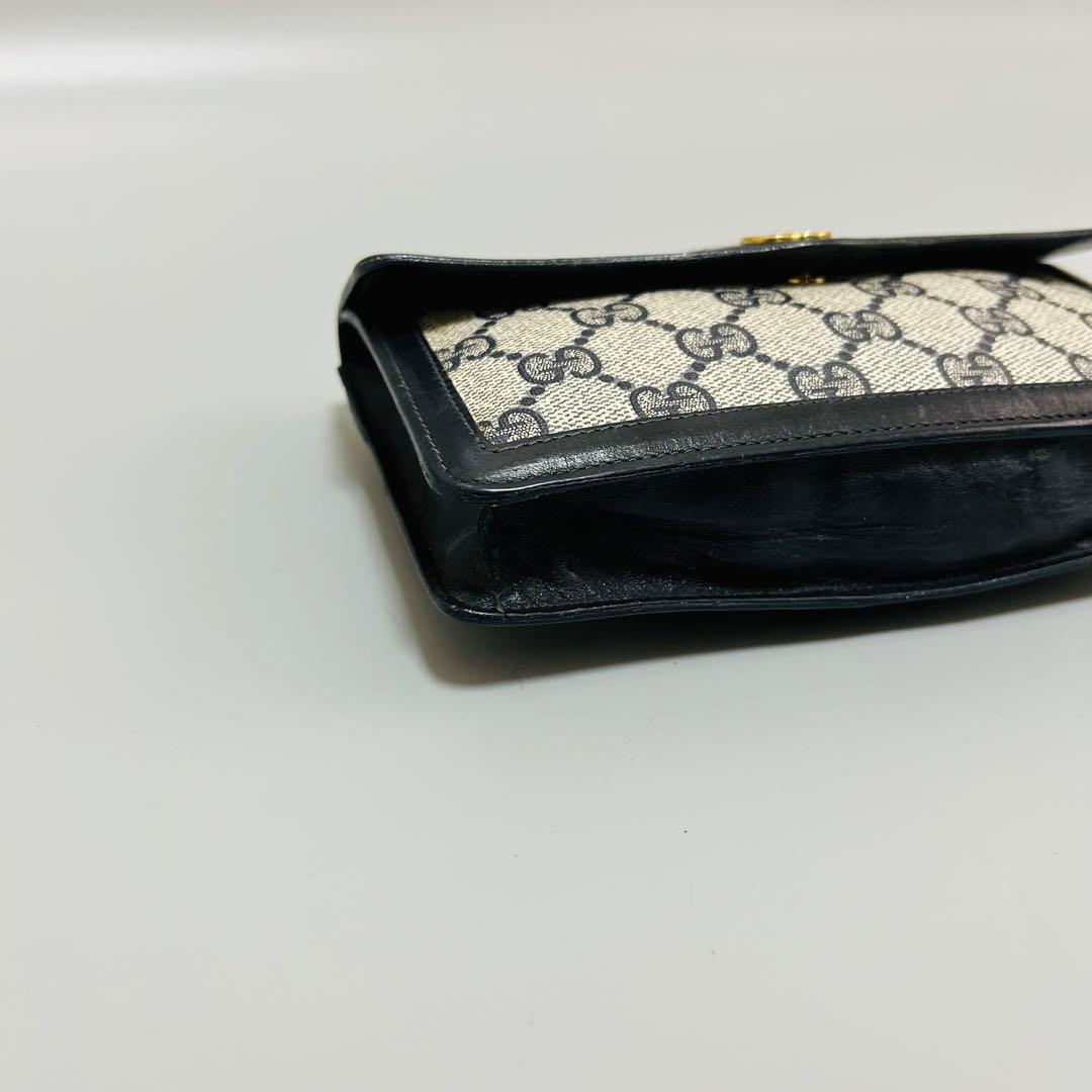 GUCCIグッチ GG柄 シェリーライン PVC×レザー クラッチバッグ ポーチ