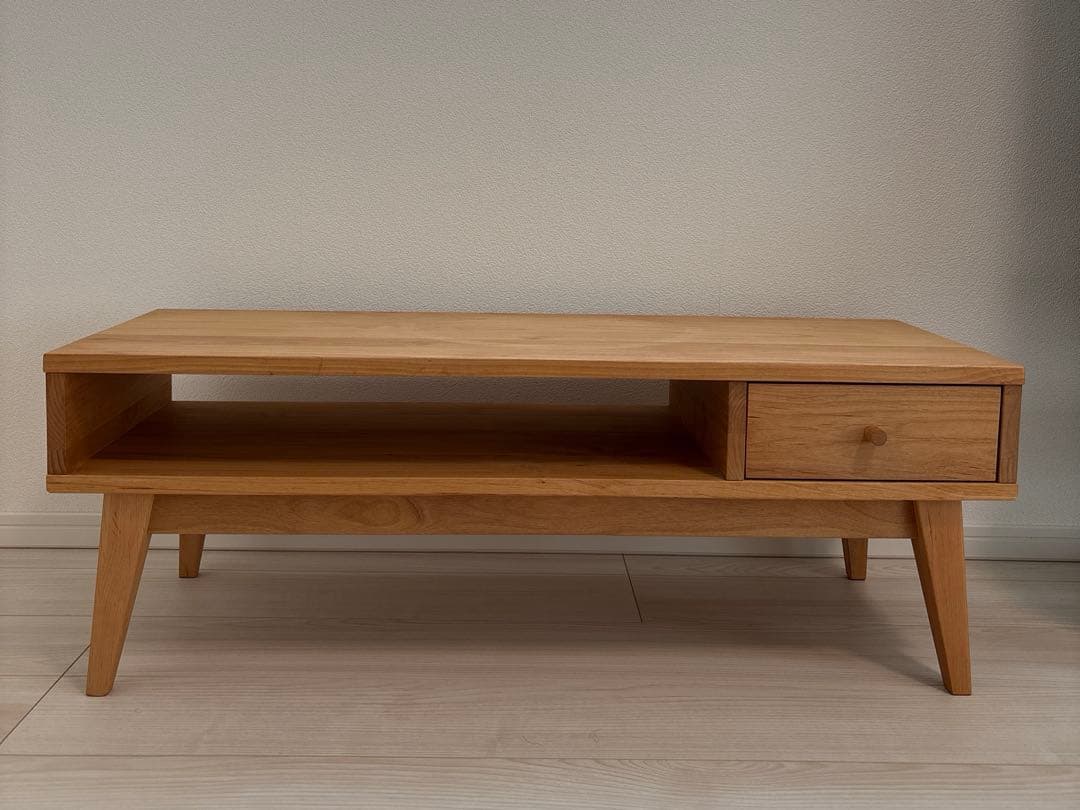 【幅95㎝】 木製シンプルテレビ台 引き出し付き