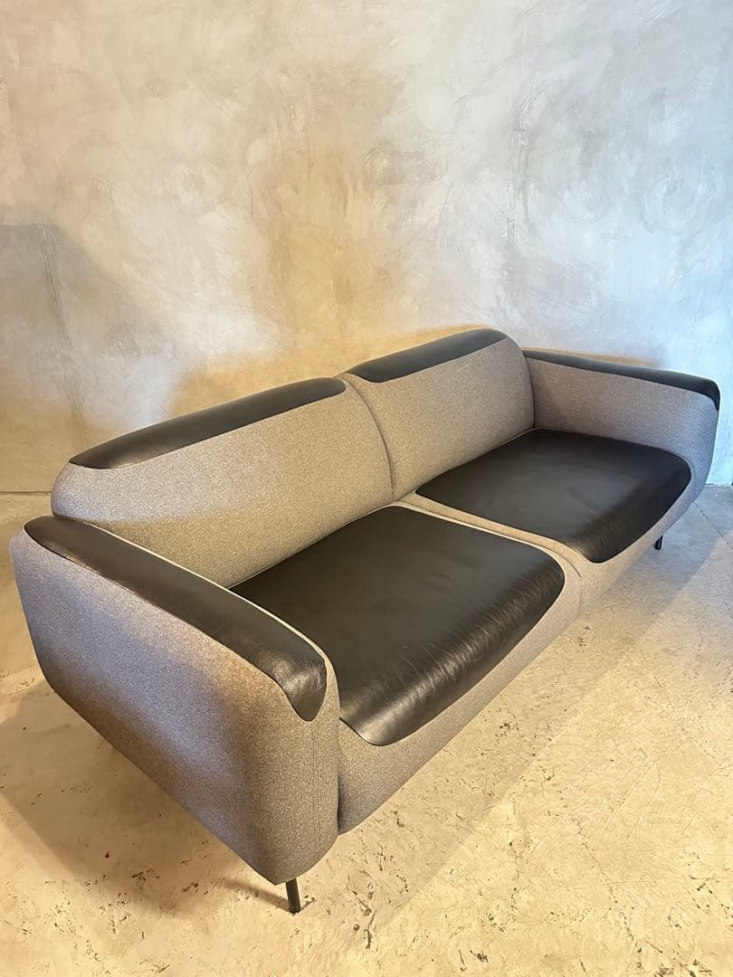 【東京23区配送無料】超高級　200cm レザー　デザイナーズ　ソファー　チェア