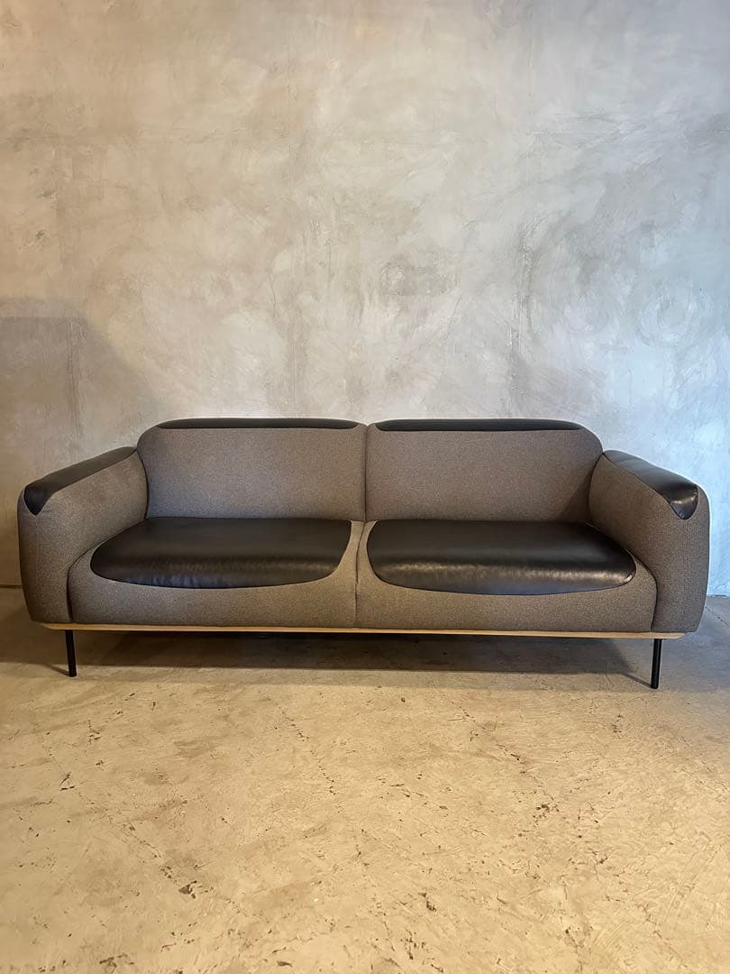 【東京23区配送無料】超高級　200cm レザー　デザイナーズ　ソファー　チェア