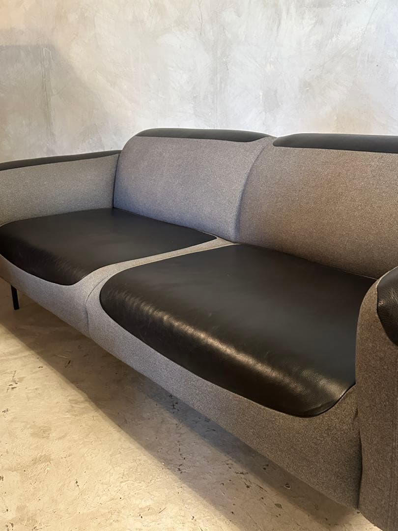 【東京23区配送無料】超高級　200cm レザー　デザイナーズ　ソファー　チェア
