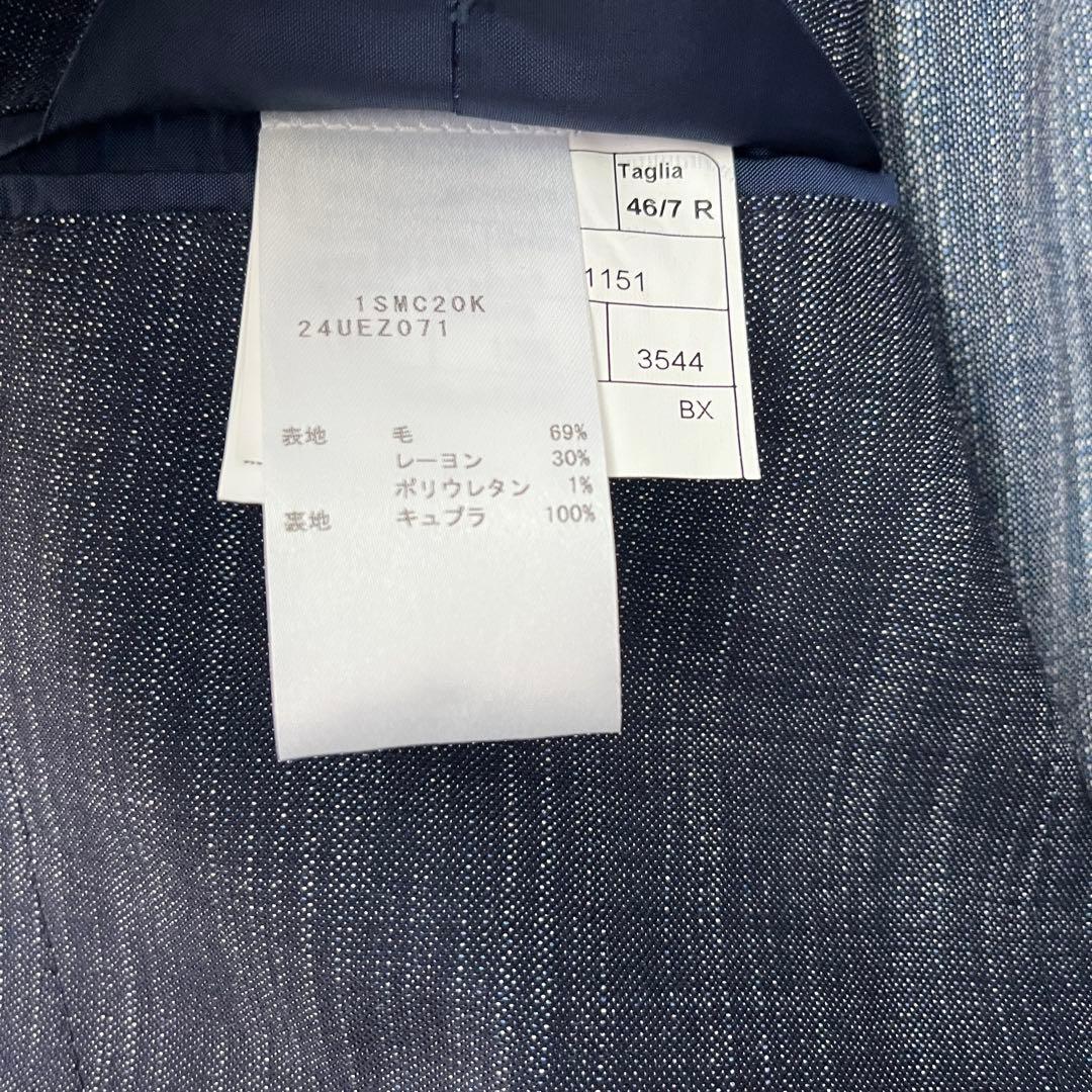 美品✨タリアトーレ デニム風 ダブル テーラードジャケット ネイビー 46