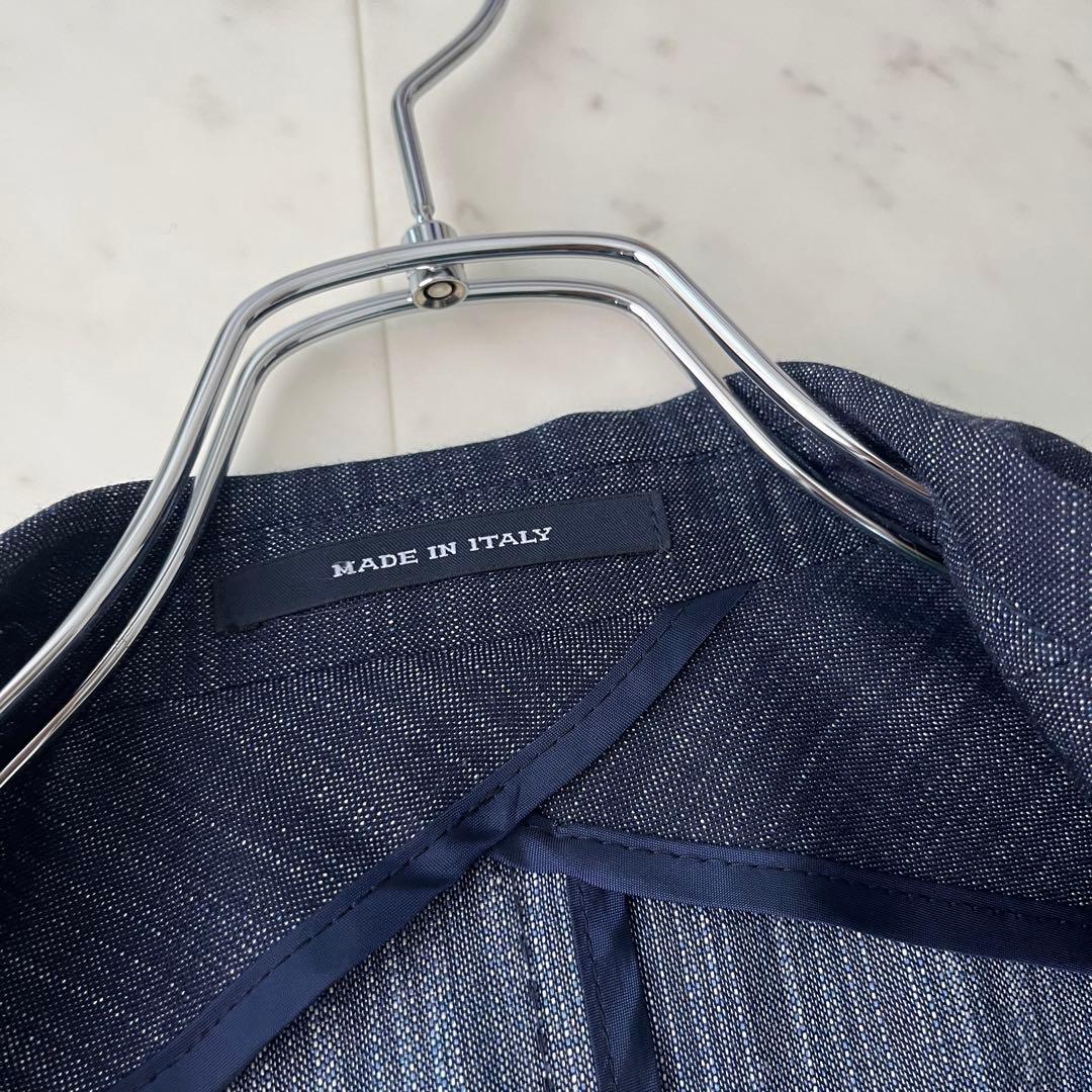 美品✨タリアトーレ デニム風 ダブル テーラードジャケット ネイビー 46