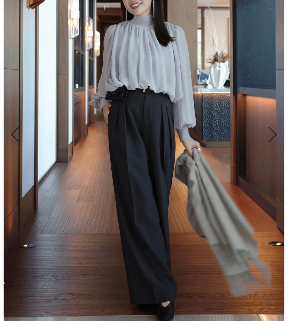 アニュアンス ジョーゼットフレアブラウス