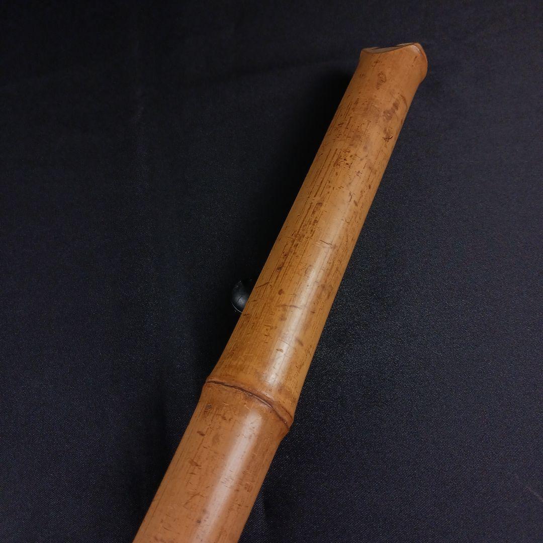 Y2886-2 琴古流 尺八 林山銘 銀三線藤巻 全長63㎝ 竹製