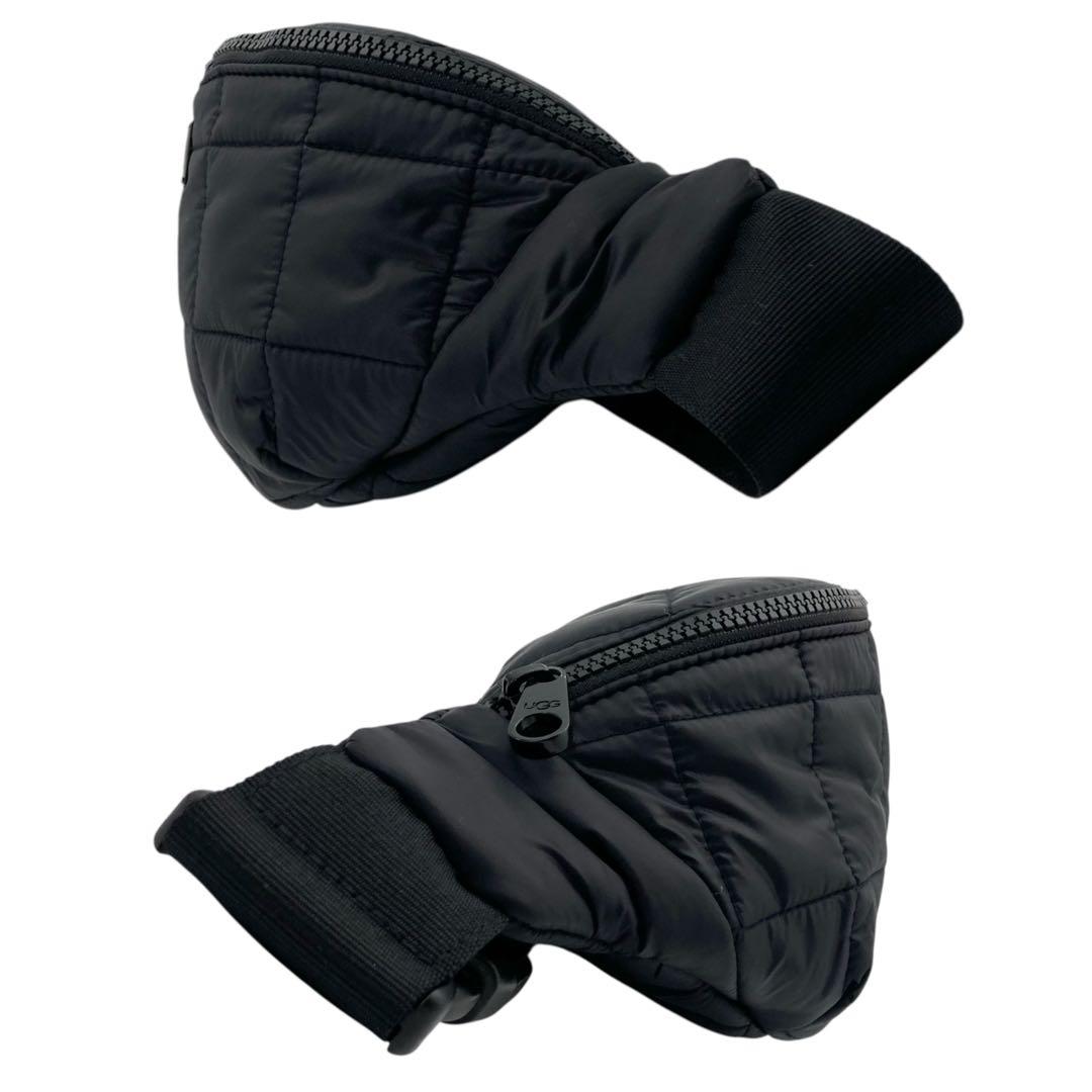 美品 813 UGG ナイロン キルティング ボディバッグ ウエストバッグ 黒