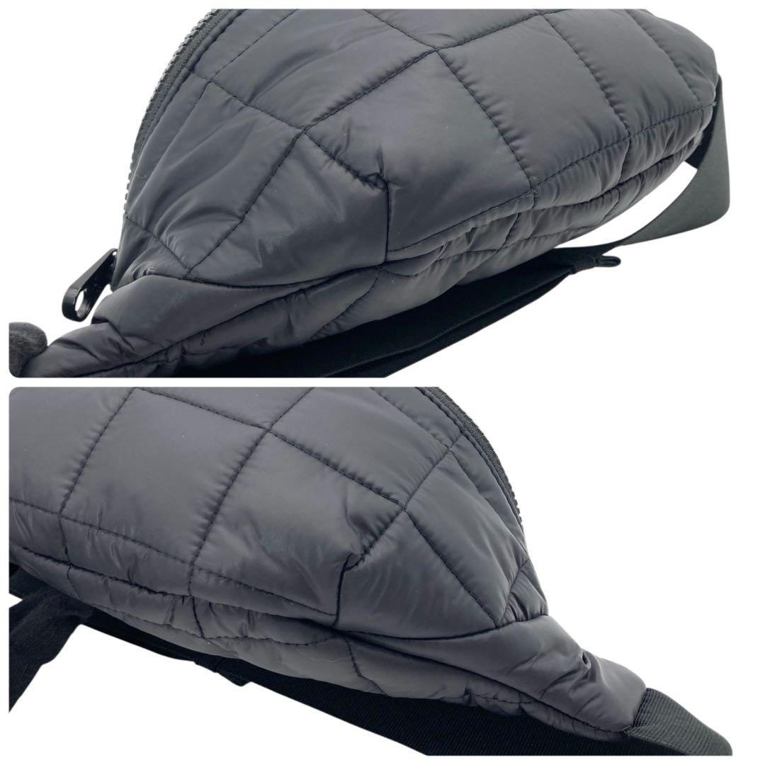 美品 813 UGG ナイロン キルティング ボディバッグ ウエストバッグ 黒