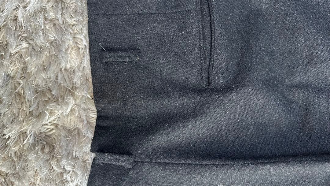 50s ブラックワイドウールスラックス