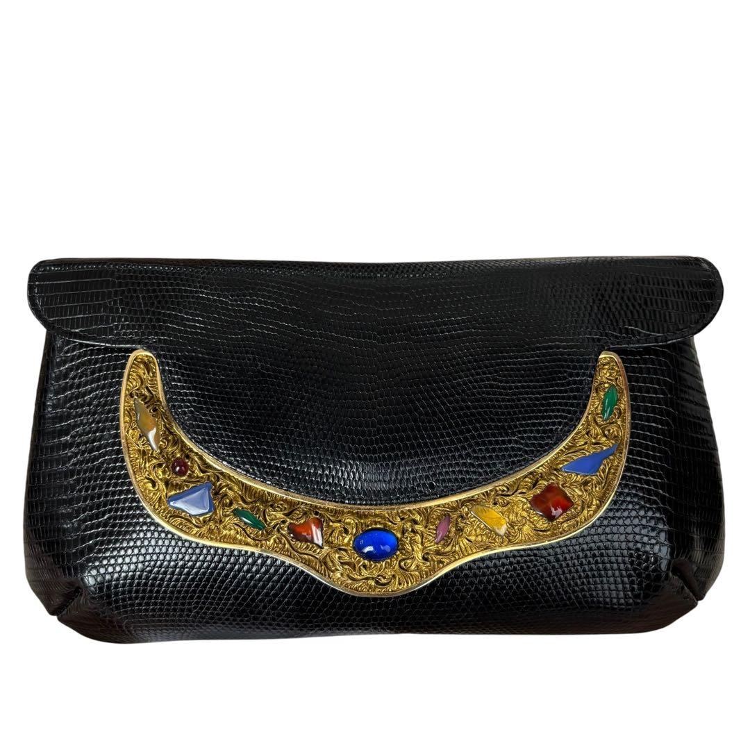 濱野　ハマノ　チェーンバッグ　クラッチバッグ　2way サンピエトロ　リザード